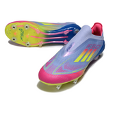 Chuteira Campo Adidas F50 Elite Sem Cadarço SG Trava Mista Celestial Victory Pack